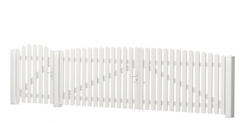 Gartentor-Pforte-Kombination Oberbogen PVC-Kunststoff Weiß